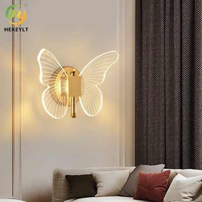 Lampu Dinding Modern Kupu-kupu Mewah Tempat Tidur Hotel Dan Kamar Tidur Dinding TV LED Tiga Warna Ringan