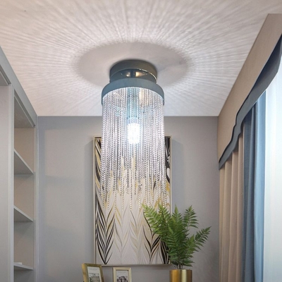 Nordic Modern Aluminium LED Tassels Ruang Makan Pendant Chandeliers Dekorasi dapur