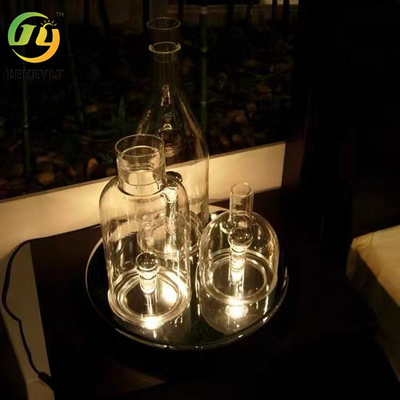 Lampu Meja LED Nordik Modern Kamar Tidur Bar Kaca Kreatif Botol Dekorasi Lampu