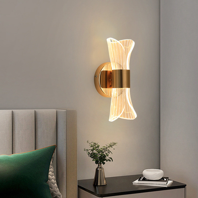 Modern LED Akrilik Logam Transparan Streamer Lampu Dinding Untuk Kamar Tidur Gang Kamar Tidur