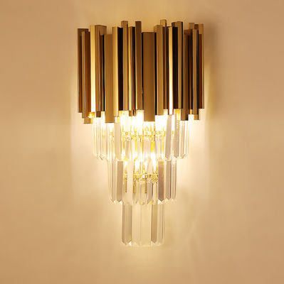 Lebar 350mm Tinggi 550mm Lampu Dinding Kristal Kaca Postmodern Untuk Hotel