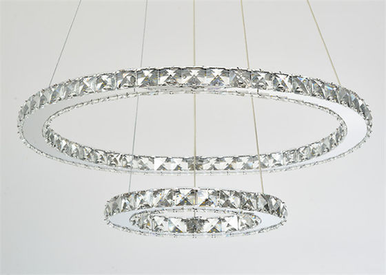 Diamond Crystal Chrome Mirror Selesai 64W Stainless Steel Modern Ring Light