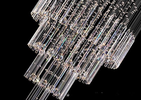 450 * 140 * 700mm Long Modern Crystal Pendant Light Untuk Rotating Stair