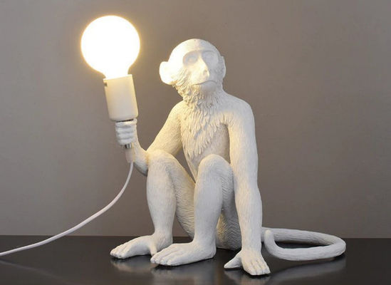 Lampu Meja Malam Putih / Hitam Bentuk Monyet 310mm * 310mm E27
