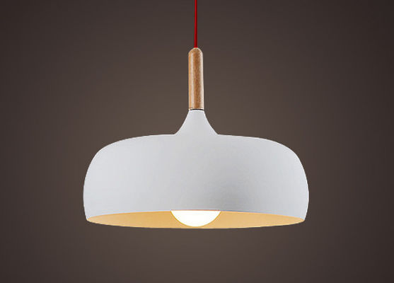 Putih / Hitam 32 * 23cm Nordic Aluminium Modern Wood Ceiling Light