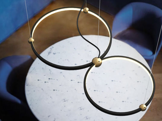 Aluminium Acrylic Circle 300mm 400mm 500mm Cincin Pendant Ceiling Light