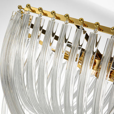 Lampu Gantung Tabung Kaca Lampu Gantung Kristal Lampu Dekorasi Modern Warna Emas