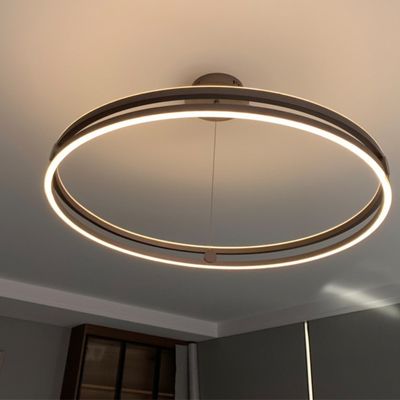 Pencahayaan Dalam Ruangan Dekoratif Lampu Gantung Nordic Double Ring Aluminium Lampu Gantung &amp; Liontin Mewah Modern