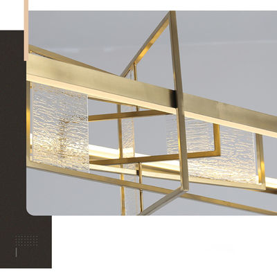 LED Golden Tan Hardware Plating + Akrilik Geometris logam Modern Pendant Light