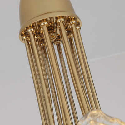 Besi Emas Susu Kaca Putih Lampu Gantung Gantung Modern G9 Sumber cahaya