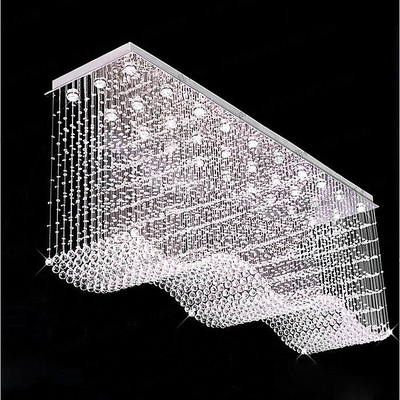 Dekoratif Kamar Tidur Kristal Liontin Lampu Led Lampu Gantung Kristal Panjang 800mm