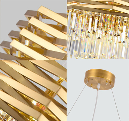 Villa Luxury Living Room Crystal Pendant Light Diameter 60cm Dengan 8 Kepala