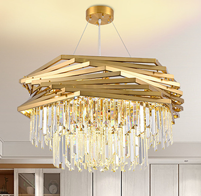 Villa Luxury Living Room Crystal Pendant Light Diameter 60cm Dengan 8 Kepala