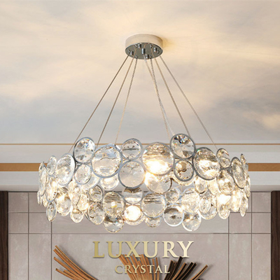 Kustom Modern Crystal Pendant Light Wedding Hotel Interior Elegan Desain