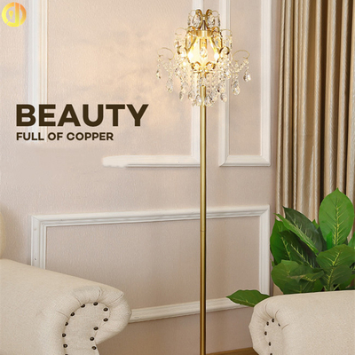 Dekorasi Nordic Crystal Lampu Lantai Modern Untuk Villa Home Indoor E14