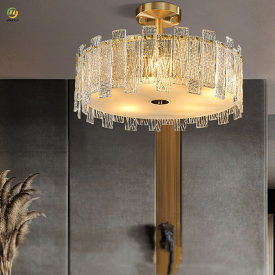 Villa Kamar Tidur Tembaga LED Ceiling Light Indoor Pernikahan Mewah Dekoratif