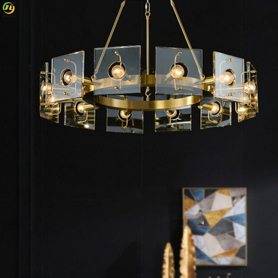 Kaca Besi Modern Pendant Light Hanging Dekoratif Sumber E14