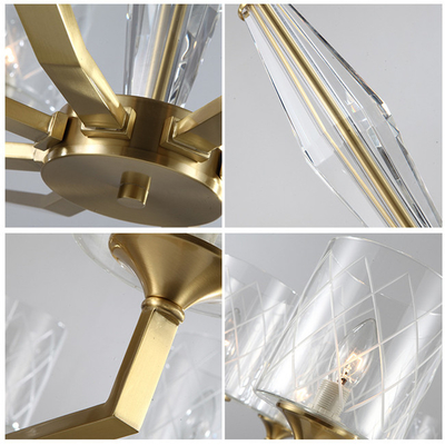 Clear Metal E14 Bulb Glass Modern Pendant Lamp Untuk Ruang Tamu