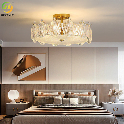 Modern Clear Glass LED Ceiling Light E14 Dekorasi Dalam Ruangan Modis