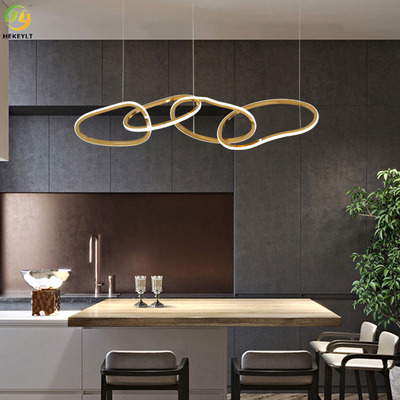 Stainless Steel Silicon Drop Kitchen Modern Pendant Light Lima Lingkaran Untuk Ruang Tamu