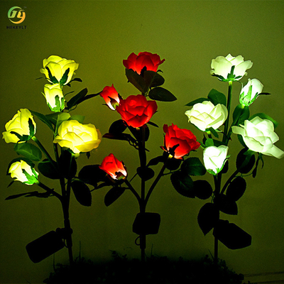 Simulasi Lampu Komersial LED Luar Ruangan Rose Flower Solar Light