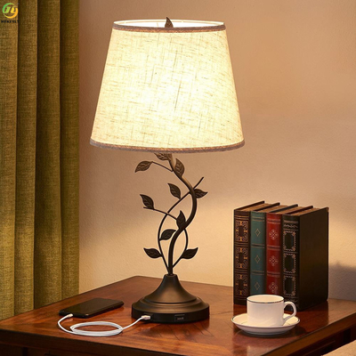 Dekorasi Baca Linen Metal LED Lampu Samping Tempat Tidur 85 - 265V