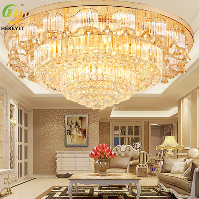 Klasik Mewah Emas Modern Led Crystal Ceiling Lamp E14 Bulb Base
