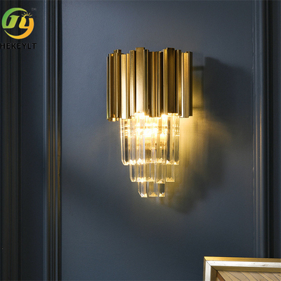 5W Luxury LED Modern Wall Light Crystal Metal Clear E14 Bulb Base