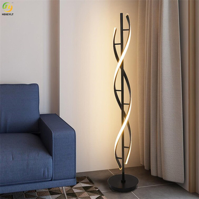 Silicone + Aluminium Alloy Black Spiral LED Corner Lampu Lantai Modern