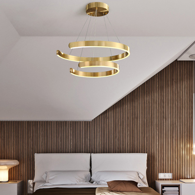 Nordic Meja Makan Bulat Desain Rasa Loteng Villa Kamar Tidur Duplex Tangga Lampu Gantung LED Akrilik Liontin Light