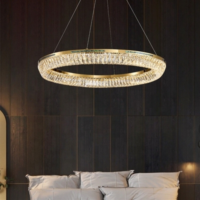 Modern Villa Duplex Led Crystal Pendant Light Untuk Showroom Dekorasi Pernikahan