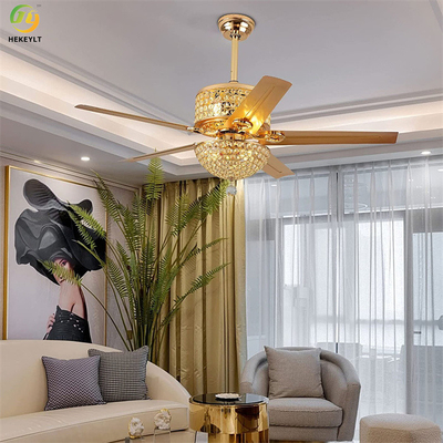 52 ''Crystal Modern LED Ceiling Fan Light Dengan 5 Blades Remote Control