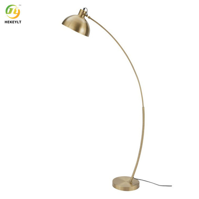 Nordic Luxury Led Floor Lamps Brass Arched Steel Standing