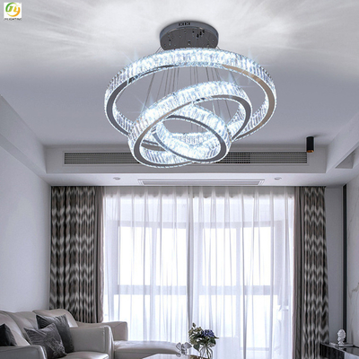 D20 Bedroom Metal Crystal LED Modern Ring Light Dekoratif Mewah