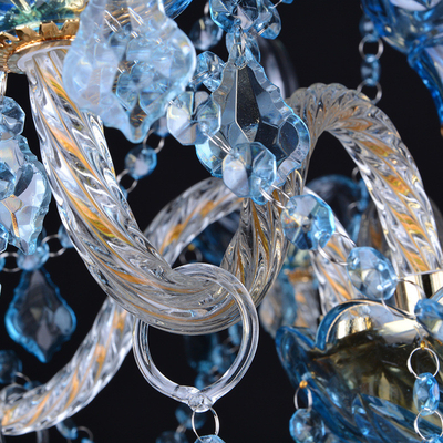 LED E14 Glass Metal Crystal Chandelier Lamp Untuk Lobi Pernikahan