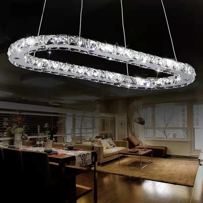 Interior Hanging Stainless Steel Modern Led Crystal Pendant Light Untuk Kamar Tidur Villa