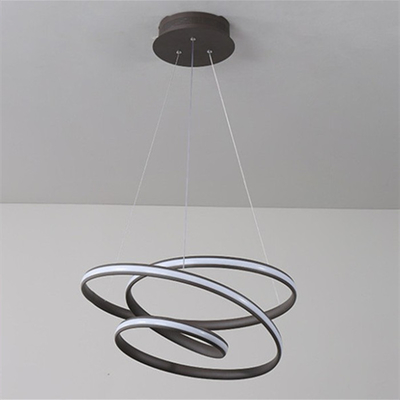 Modern Aluminium Ring LED Lighting Chandelier Untuk Ruang Tamu Kamar Tidur