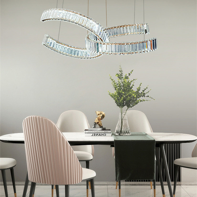 Titanium / Chrome LED Stainless Steel Glass Pendant Light Untuk Kamar Tidur Dekoratif