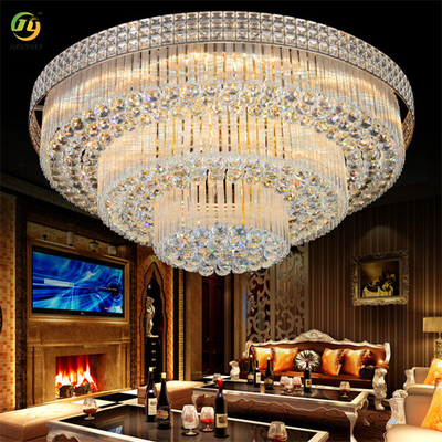 Klasik Emas Mewah Modern Led Crystal Ceiling Lamp E14 Bulb Base