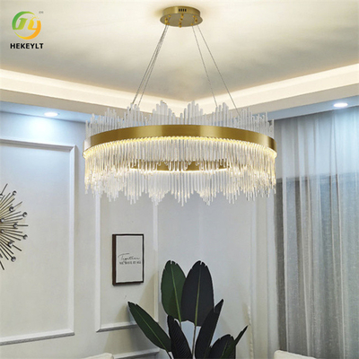 Indoor Modern Gold Dia 60cm Crystal Pendant Light Untuk Dekorasi