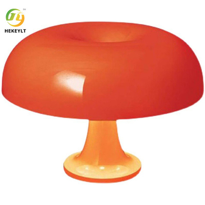 Lampu Meja Jamur 5 Volt Usb Dan E14 Plastik Warna Oranye Dan Putih Susu