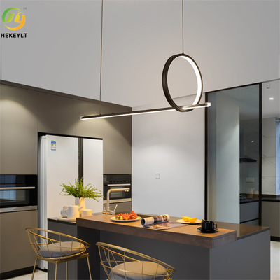 Perlengkapan Lampu Liontin Cincin Aluminium Gantung yang Dapat Disesuaikan Untuk Ruang Makan Dapur Ruang Tamu