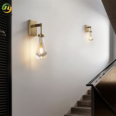 Drops Blown Glass Gold Lampu Dinding Modern Untuk Ruang Tamu Kamar Tidur