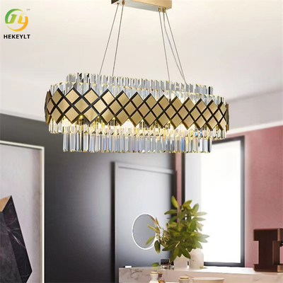 K9 Crystal Hanging Ceiling Light LED Brass Clear Modern Crystal Chandeliers