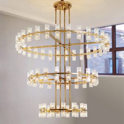 Led Crystal Luxury Chandelier American Minimalis Villa Hotel Lampu Dekorasi Lembut