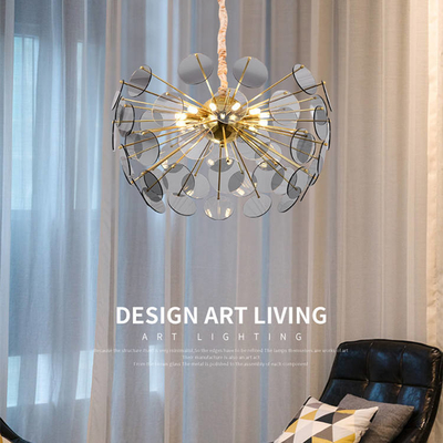 Dekorasi Post Modern Glass Luxury Led Crystal Chandelier Kamar Tidur Ruang Makan