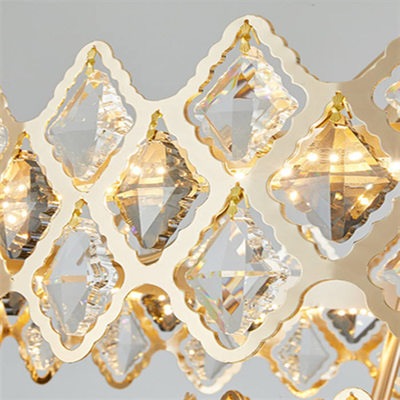 LED Emas Gantung Lampu Gantung Kaca Kristal Mewah Modern Untuk Ruang Tamu Kamar Tidur
