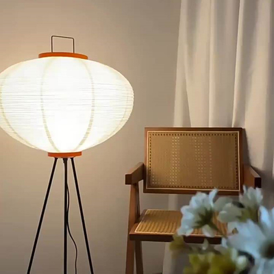 Lampu Lantai Logam Art Deco LED Lampu Lantai Kertas Beras Modern 120cm X 53cm