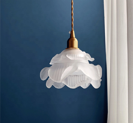 Putih Kaca Modern Lampu Gantung Rumah Bunga Dalam Ruangan Nordic Lampu Gantung