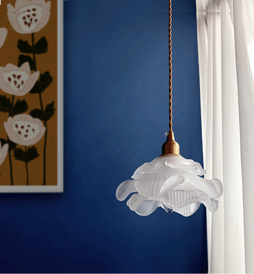 Putih Kaca Modern Lampu Gantung Rumah Bunga Dalam Ruangan Nordic Lampu Gantung